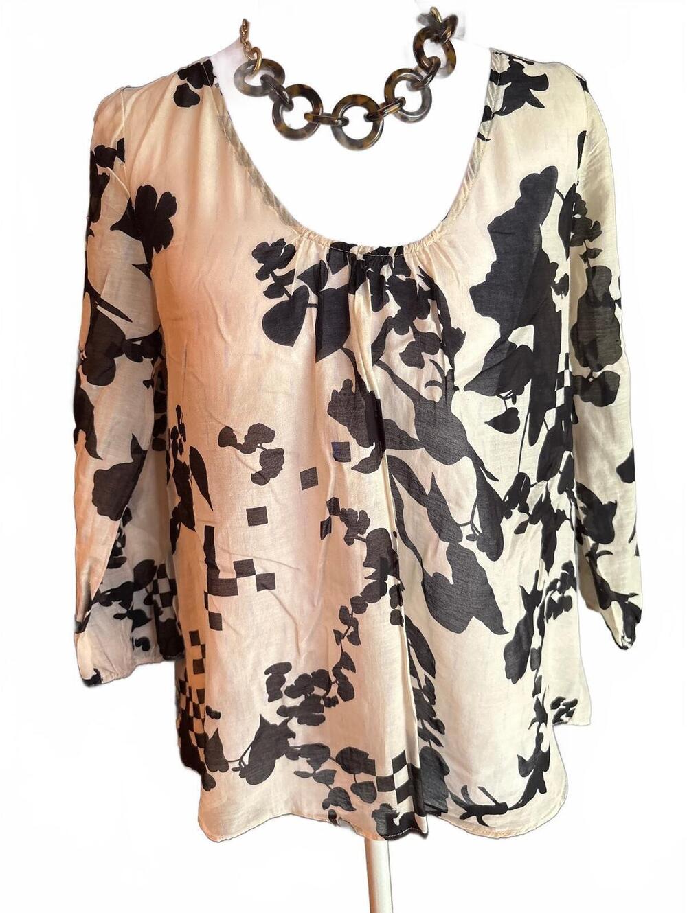 Anthropologie Twinkle by Wenlen Silk & Cotton Blouse 8
